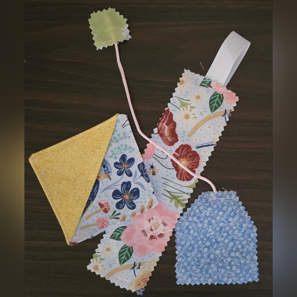 Handmade sewn bookmarks set of 3